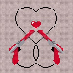Video Game Love Cross Stitch Pattern PDF INSTANT DOWNLOAD image 3