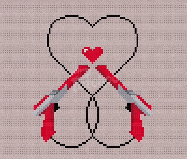 Video Game Love Cross Stitch Pattern PDF INSTANT DOWNLOAD image 3