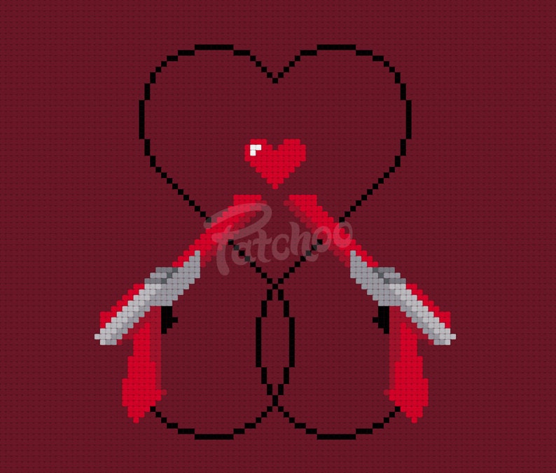 Video Game Love Cross Stitch Pattern PDF INSTANT DOWNLOAD image 4