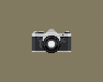 ヴィンテージ SLR カメラ - クロスステッチ パターン (pdf) - 即時ダウンロード