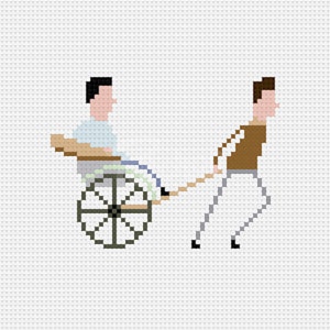 Mind your pace, Boy. Chop, chop! Seinfeld - Cross Stitch Pattern (PDF) - INSTANT DOWNLOAD