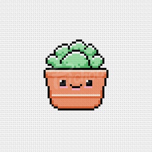 Puede incluir: Una planta suculenta verde con una cara linda está en maceta en una maceta marrón.