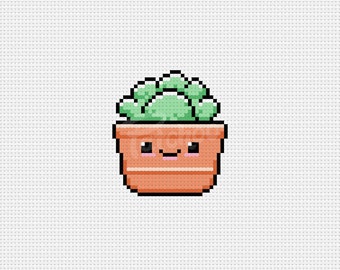 かわいい多肉植物 01 - クロスステッチパターン (PDF) - 即時ダウンロード