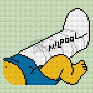 Milpool, Milhouse, The Simpsons - Cross Stitch Pattern (PDF) - INSTANT DOWNLOAD