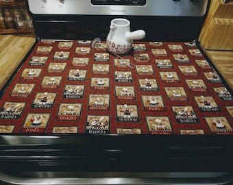 Chef Collection!! Stove top cover, glass top cover, stove top protector, Stove top pad, ceramic stovetop protector, kitchen decor