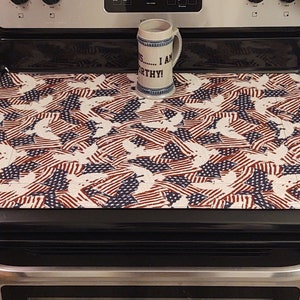 Collection patriotique ! Couvercle de cuisinière, protecteur de cuisinière, coussin de dessus de cuisinière, protecteur de cuisinière en céramique, décoration de cuisine, patriotique