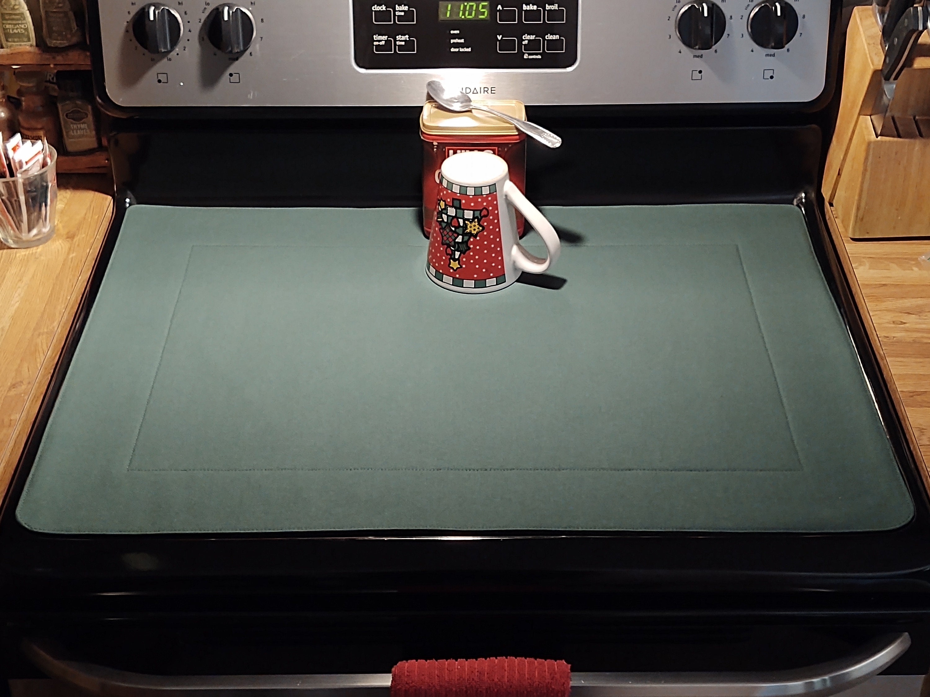 Green Collection, Stove top cover, stove glass top cover, stove top protector, Stove top pad, Ceramic stovetop protector, kitchen decor