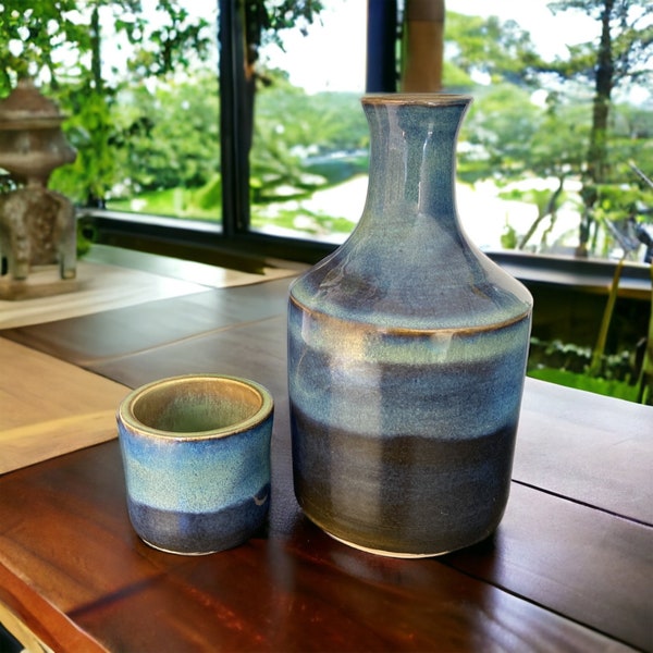 Glazed Sake Set - Handmade Pottery