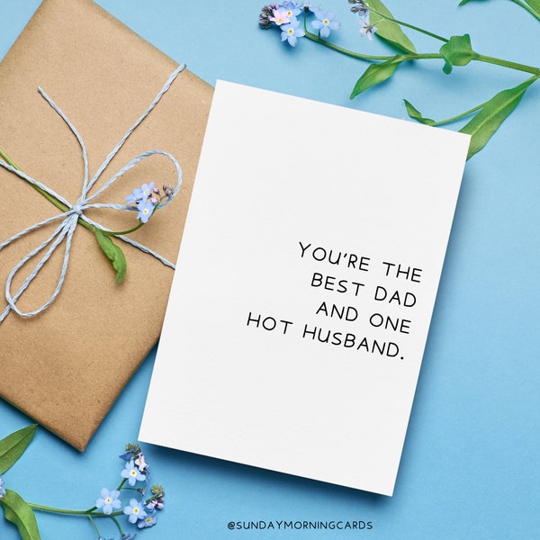 Funny Father's Day Card- Fathers Day Card from Wife- Hot Husband Card- Best Dad Card- Baby Shower Card for Husband- Husband Birthday Card