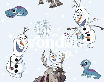 Frozen Friends Seamless Pattern, Magical Seamless Pattern, Frozen Seamless Pattern, Olaf Seamless, Olaf png, Frozen png