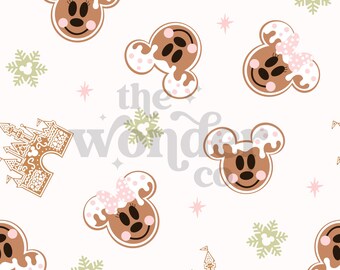 Gingy Seamless Pattern, Magical Seamless Pattern, Disney Christmas Seamless Pattern, Gingerbread Seamless, Gingy PNG, Gingerbread Mickey