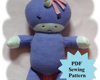 Stuffed Animal Sewing Pattern, Plush Sewing Pattern PDF - Unicorn, Softie, Plushie - Instant Download, DIY