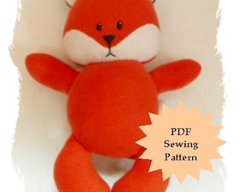 Stuffed Animal Sewing Pattern, Plush Sewing Pattern PDF - Fox, Softie, Plushie - Instant Download, DIY