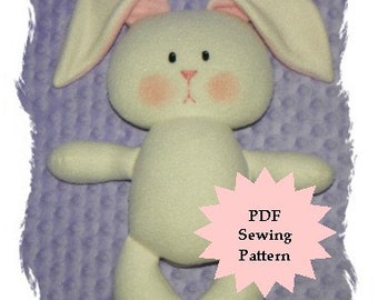 Stuffed Animal Sewing Pattern, Plush Sewing Pattern PDF - Bunny, Softie, Plushie - Instant Download, DIY