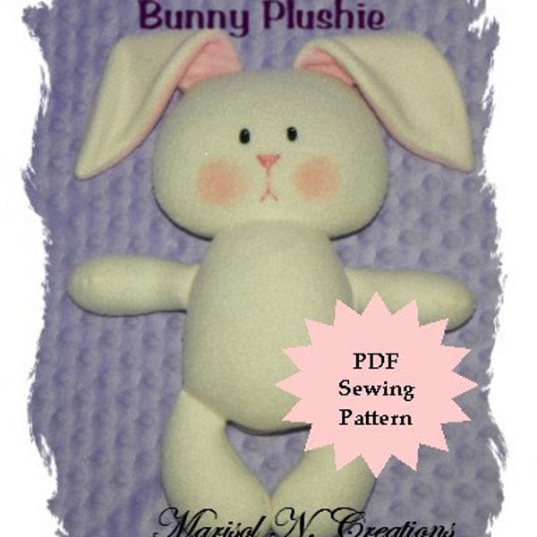 Stuffed Animal Sewing Pattern, Plush Sewing Pattern PDF - Bunny, Softie, Plushie - Instant Download, DIY