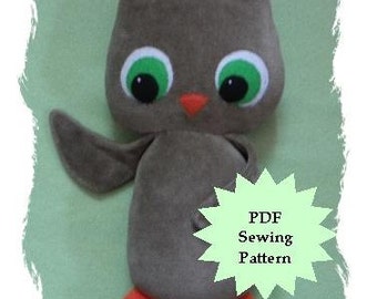 Stuffed Animal Sewing Pattern, Plush Sewing Pattern PDF - Owl, Softie, Plushie - Instant Download, DIY