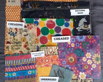 Lot#182 | 2 Large |  3 Mediums | 3 Smalls | Assorted Designs Reusable Beeswax Wraps | Factory Seconds