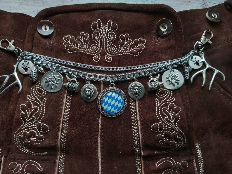 Men's Charivari for Lederhosn for men / traditional wedding / Bavarian coat of arms KönigLudwigII. / Traditional costume jewelry Wiesn Oktoberfest beer garden image 7