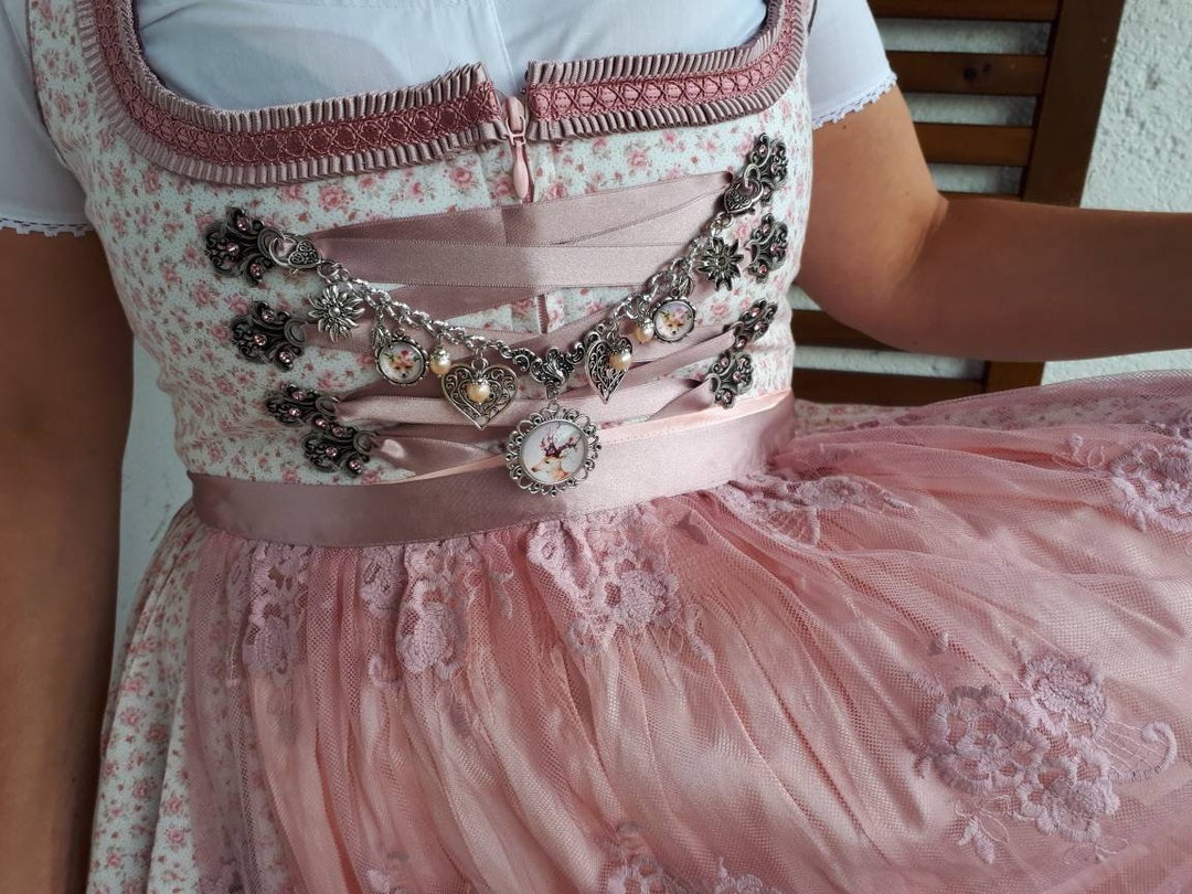 Charivari for the Dirndl - Traditional Costume Jewelry With Rose