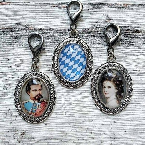 Charivari pendant for Lederhosn for men optionally key ring/women's collar/King Ludwig/Bavaria coat of arms/Sissi traditional costume wedding