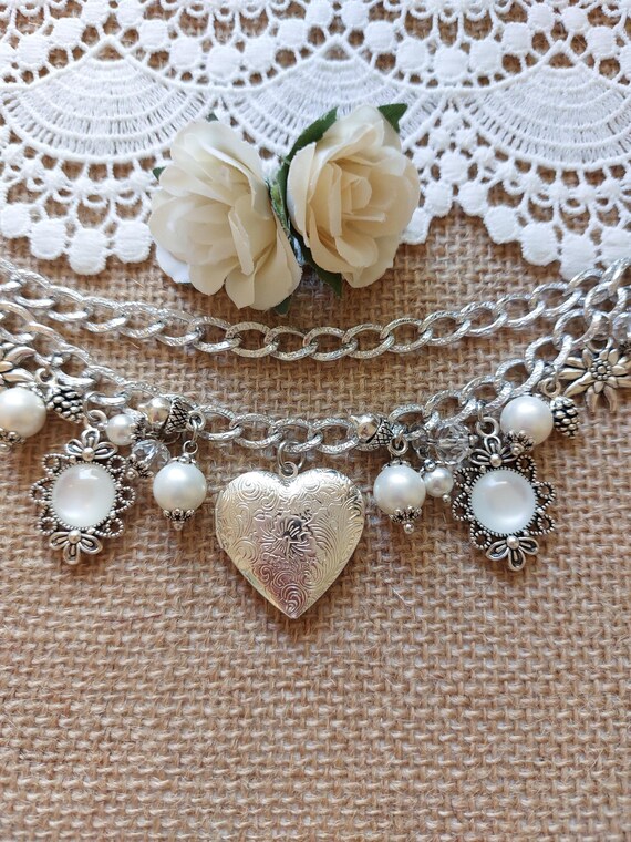Vintage Edelweiss Charm Jewelry Set For Women - Convertible Necklace Bracelet, And Earrings - Elegant Oktoberfest Bavarian Gift - Wholesale Jewelery