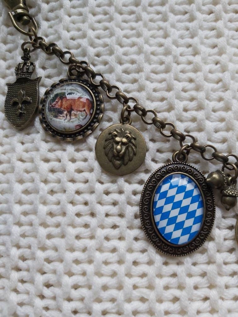 Men's Charivari for Lederhosn for men / traditional wedding / bronze colors / Bavaria coat of arms King Ludwig II. Wiesn Oktoberfest beer garden image 4