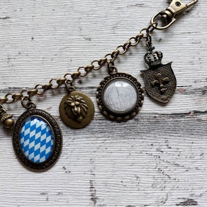 Men's Charivari for Lederhosn for men / traditional wedding / bronze colors / Bavaria coat of arms King Ludwig II. Wiesn Oktoberfest beer garden DM-Münznachbildung