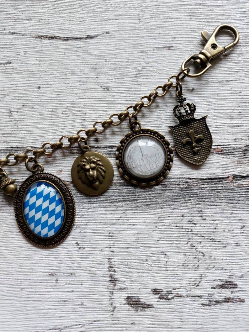 Men's Charivari for Lederhosn for men / traditional wedding / bronze colors / Bavaria coat of arms King Ludwig II. Wiesn Oktoberfest beer garden DM-Münznachbildung