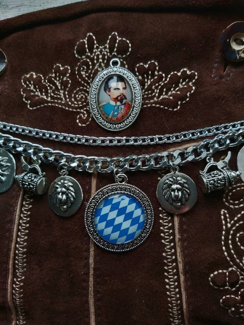 Men's Charivari for Lederhosn for men / traditional wedding / Bavarian coat of arms KönigLudwigII. / Traditional costume jewelry Wiesn Oktoberfest beer garden image 10