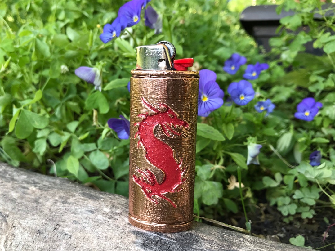 Twin Dragons Copper Lighter Case 3D Printed Coated in High Etsy