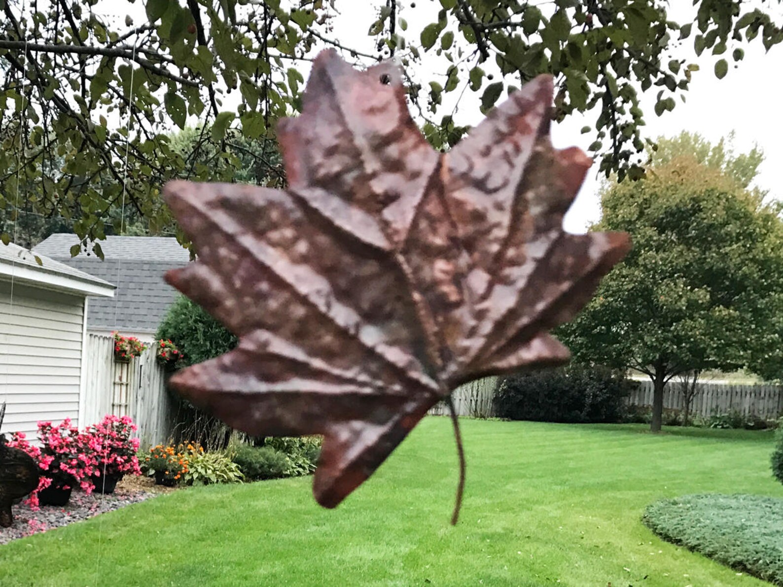 Maple Leaf Wind Spinner Copper Leaf Wind Spinner Etsy