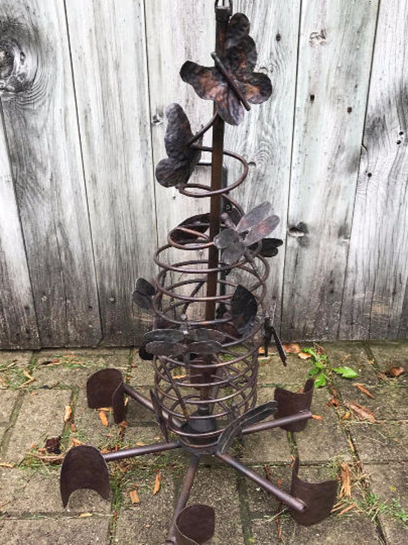 Spiral wind spinner copper kinetic wind spinner lawn and | Etsy