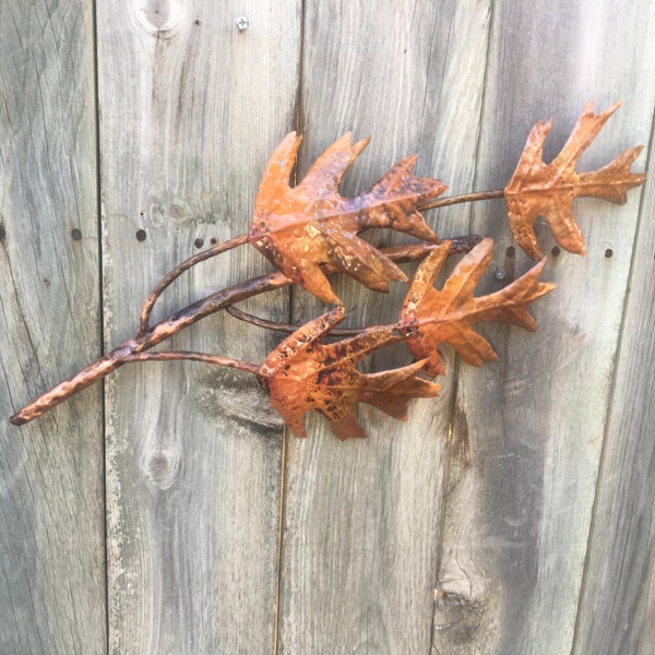 Oak Leaf Metal Wall Sculpture Etsy