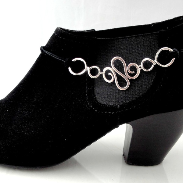 Decorative Boot Jewelry, Silver Scroll, Boot Jewelry, Twist in Motion