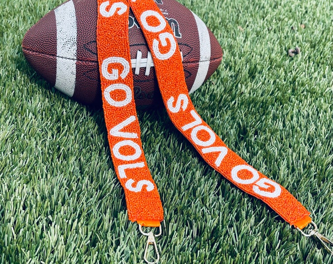 University of Tennessee Vols Hand Beaded Purse Strap Orange Etsy