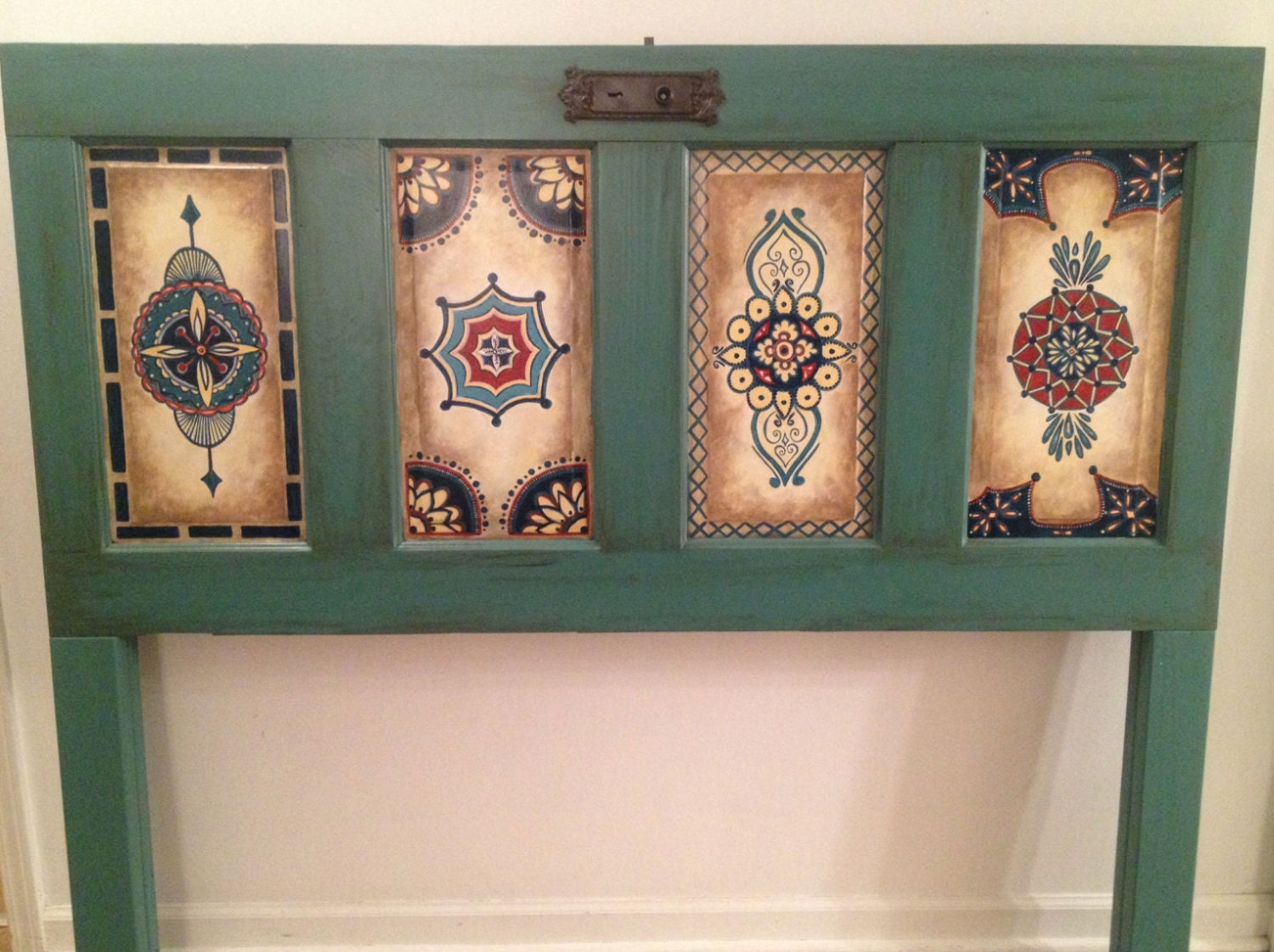Antique door headboard hand painted queen headboard Etsy