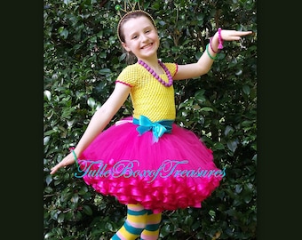 Fancy Pink Costume ensemble with ribbon trimming
