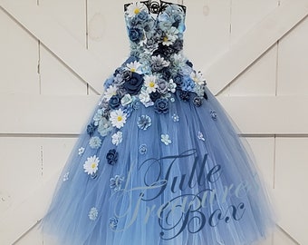 Denim & Cream Tutu Flower Girl Dress: Rustic Wedding - Etsy