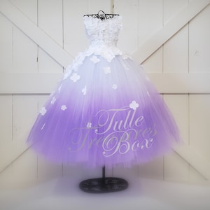 Ready to ship! In time for Easter! White & Purple Ombre dress, Strapless size 2T-4T, to match your wedding colors/pageant