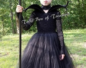 Magnificent Evil Black Tutu Costume Halloween Dress up Clothes Birthday Gift Princess Dress Princess Costume Birthday Party Villain Bad