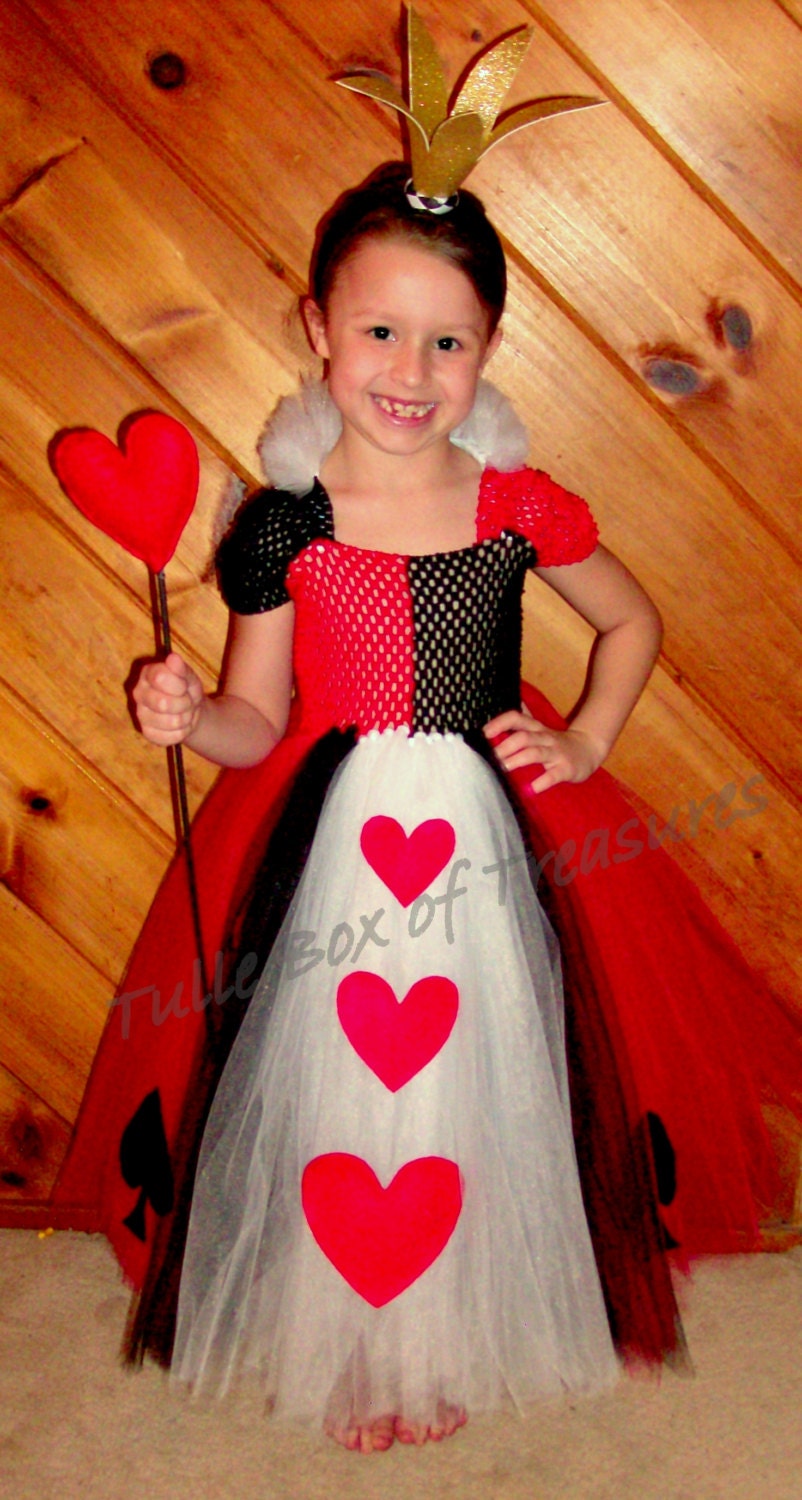 Kids Queen of Hearts Tutu Dress Handmade Tutu Dress Queen of Hearts Costume  Villain Halloween Tutu All Accessories Included 