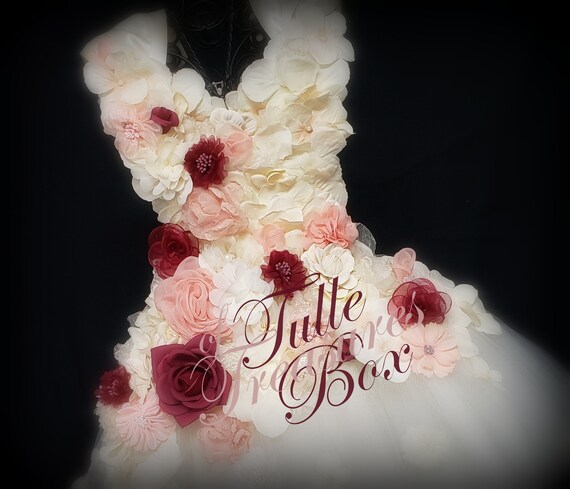 burgundy and peach dress Peach and Burgundy Fall Wedding Bouquets