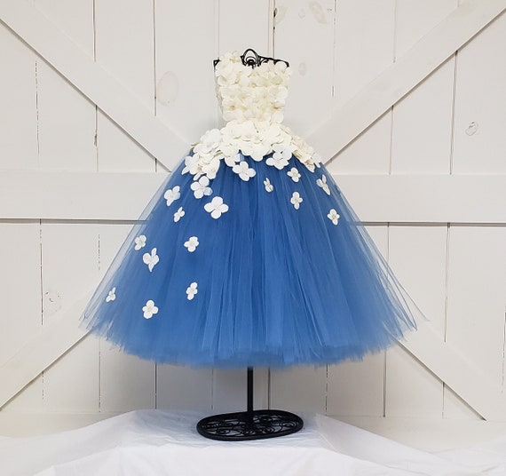 blue petal dress Petal and Pup Women's Raphael Tiered Maxi Dress