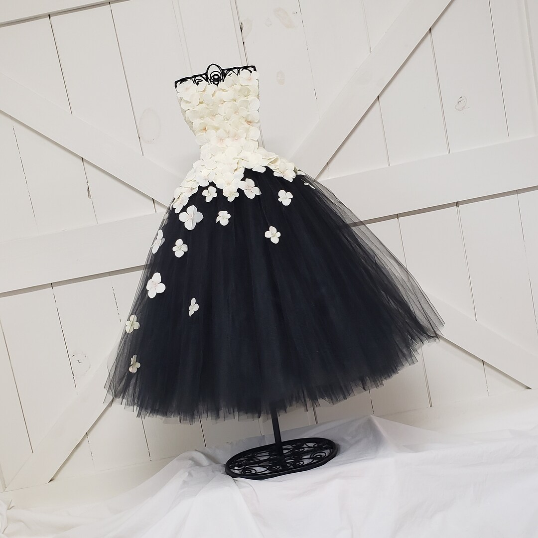 Ivory Noir Bloom Dress