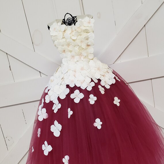 burgundy off the shoulder formal dress ZAPAKA Women Burgundy Prom Dress Off the Shoulder Tulle A-Line Long Formal Dress, Burgundy / UK18 main image 0