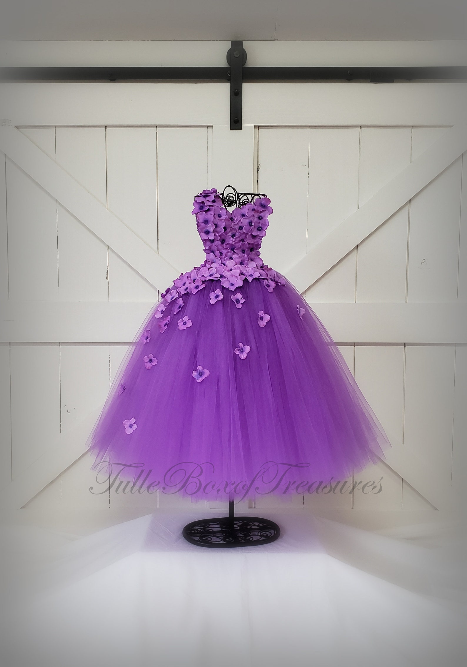 Royal Purple Single Strap Flower Girl Dress - Etsy