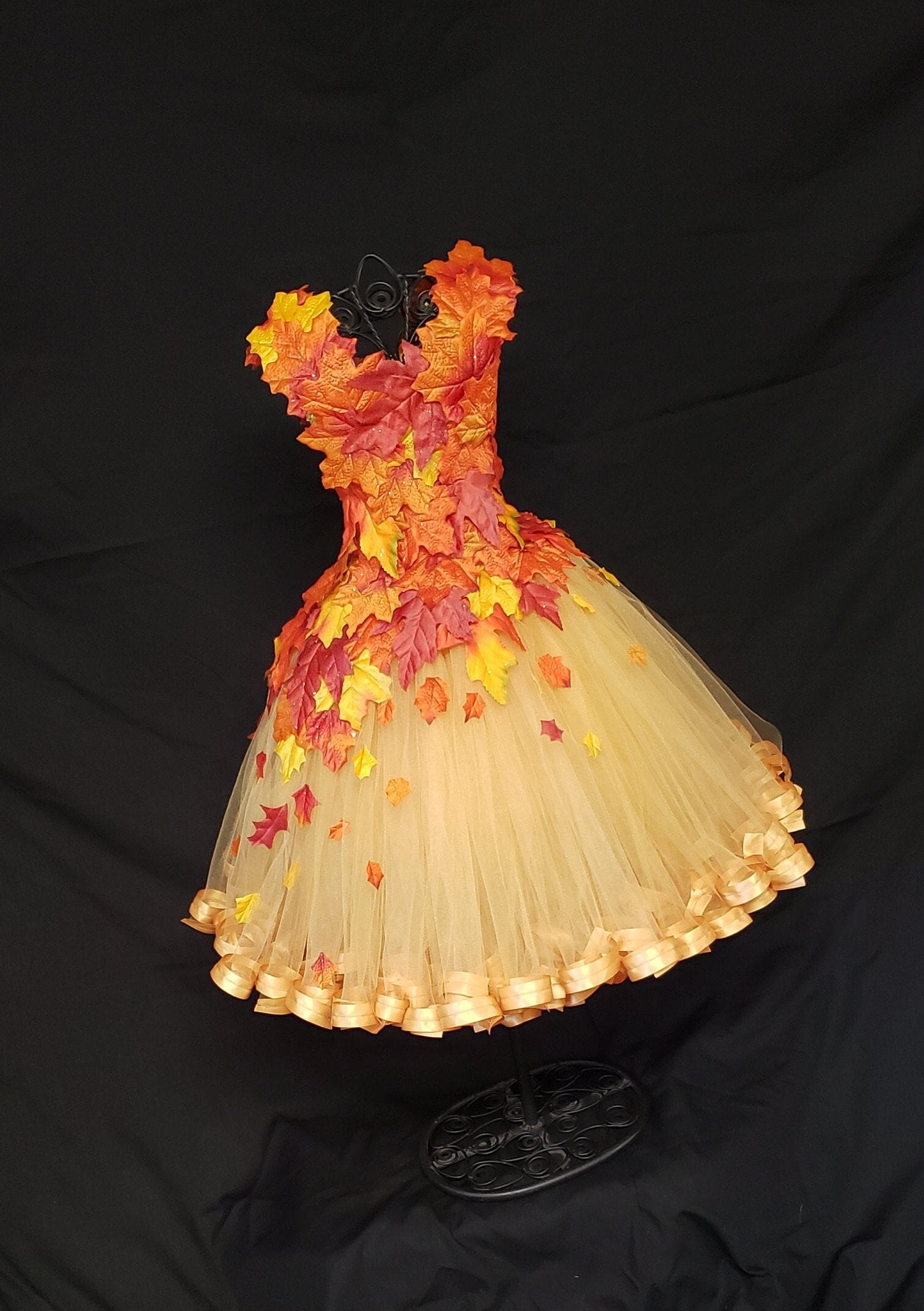 Fall Leaf Ribbon Trimmed Tulle Dress - Etsy