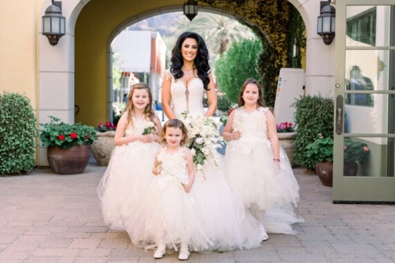 Ivory Petal Strap Flower Girl Dress Ivory Petal Strap Flower Girl Dress