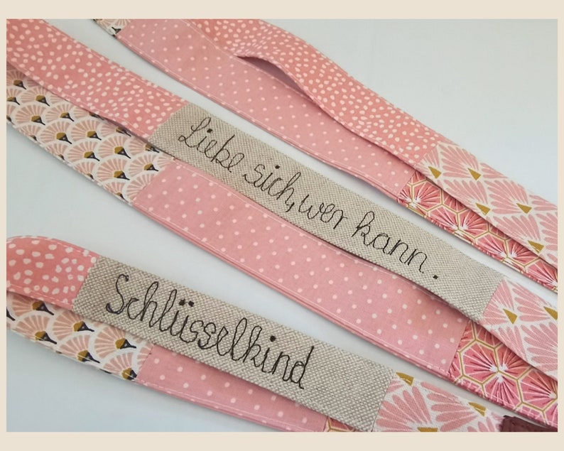 Schlüsselband, Schlüsselband lang und kurz, personalisiertes Schlüsselband mit Spruch/Name, Schlüsselanhänger Bild 4