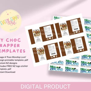 NZ Convention Chocolate Bar Wrappers: 2026 Pure Worship Gift (PDF Digital Download)